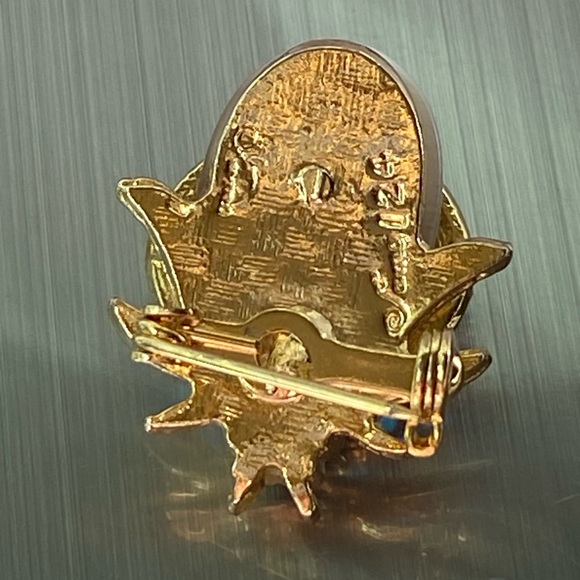 Aurora Borealis Crystal Rhinestone Gold Tone Bug Brooch Pin - Picture 4 of 13